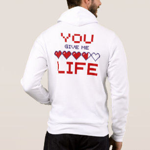 Mens, die Sie geben mir Leben Pixel Herz Gaming Me Hoodie