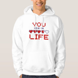 Mens, die Sie geben mir Leben Pixel Herz Gaming Me Hoodie