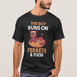 Mens, dieser Junge rennt auf Essen und Frettchen T-Shirt