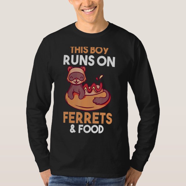 Mens, dieser Junge rennt auf Essen und Frettchen T-Shirt (Vorderseite)