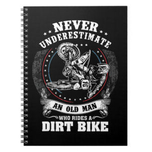 Mens Dirt Bike Funny nie unterschätzen eine alte M Notizblock