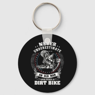 Mens Dirt Bike Funny nie unterschätzen eine alte M Schlüsselanhänger