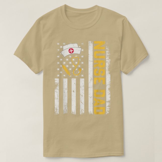 Mens Distressed USA Flag Nurse Vater Patriotic Fat T-Shirt (Design vorne)