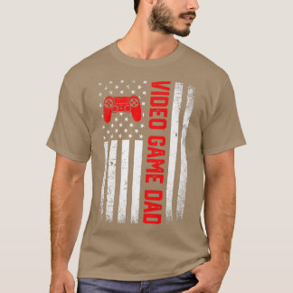 Mens Distressed USA Flag Video Game Dad Father's D T-Shirt