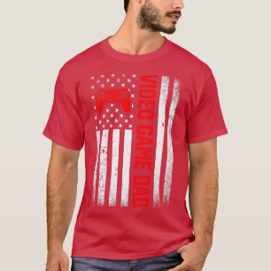 Mens Distressed USA Flag Video Game Vater Vater D T-Shirt