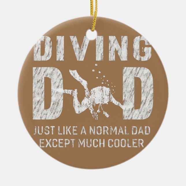 Mens Dive Vater Dive Scuba Diver Gezwitscher Keramik Ornament (Vorne)