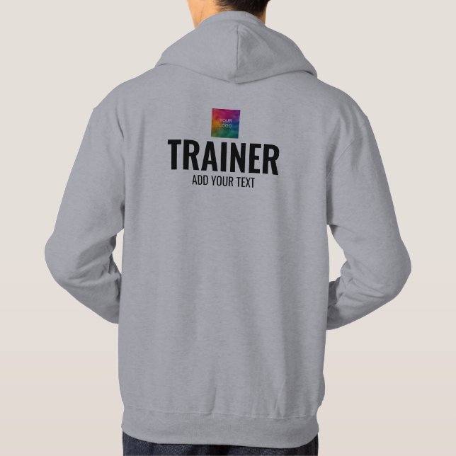 Mens Doppelseitige Vorlage Grau Trainer Trainer Hoodie (Rückseite)