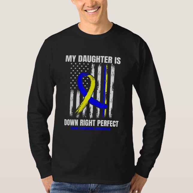 Mens Down Syndrome Awareness Daughter Mama Vater A T-Shirt (Vorderseite)