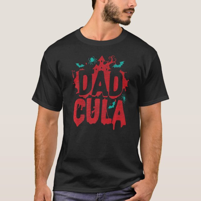Mens Dracula Halloween Vater Dadcula T-Shirt (Vorderseite)