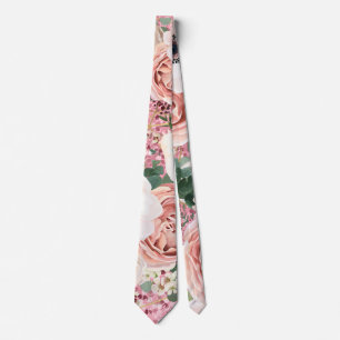 Mens Dress Krawatte Geometric Garden Rose Gold Gli