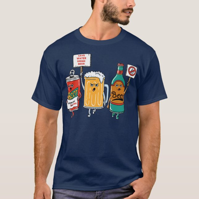 Mens Drink Beer Funny  T-Shirt (Vorderseite)