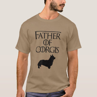 Mens Einzigartiger schwarzer Vater von Corgis Hund T-Shirt