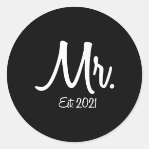 Mens einzigartiges Hochzeitsgeschenk für Bride &Am Runder Aufkleber