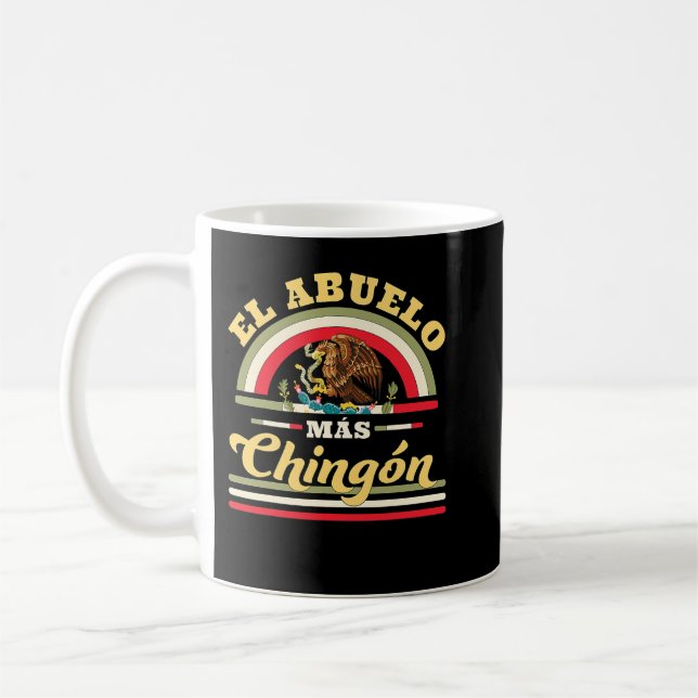 Mens El Abuelo Mas Chingon Funny mexikanische Flag Kaffeetasse (Links)