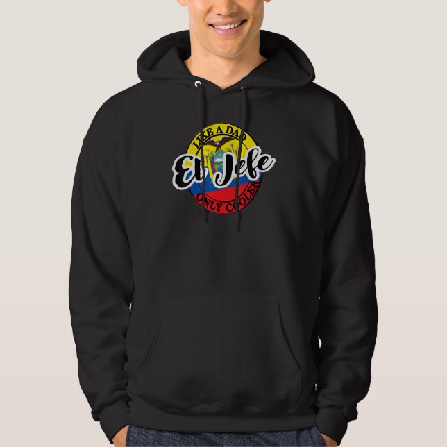 Mens El Jefe Dad in Spanish Ecuador Hoodie (Vorderseite)