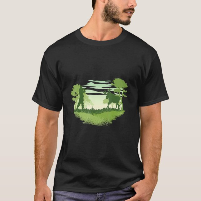Mens Elche Jagd auf wild lebende wild lebende Tier T-Shirt (Vorderseite)