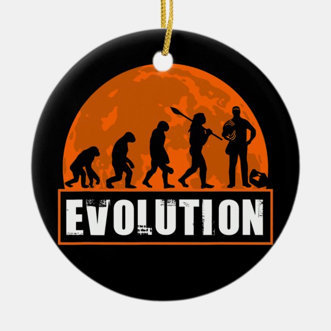 Mens Electrical Vater Funny Human Evolution für Keramik Ornament (Vorne)