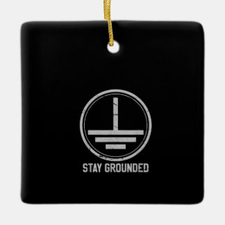 Mens Electrician - Bleibe Grounded Funny Nerd Keramikornament
