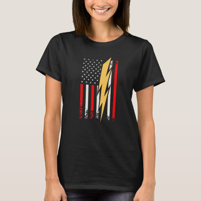 Mens Electrician Patriotic US Tee electricians Wir (Vorderseite)