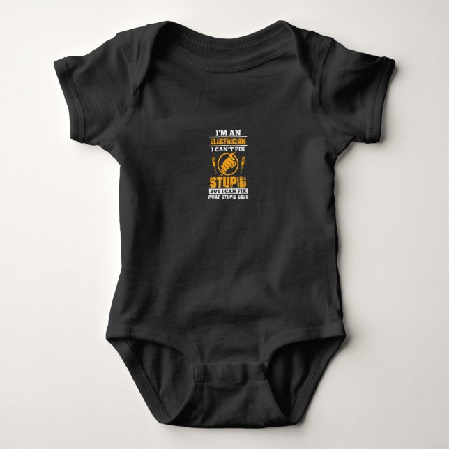 Mens Electricians Funny an an Electrician Ich kann Baby Strampler (Vorderseite)