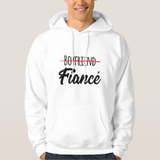 Mens Engagement Announcemen Couples Boyfriend Fian Hoodie