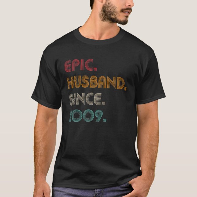 Mens Epic Husband Seit 2009 - 13th Wedding Annive T-Shirt (Vorderseite)