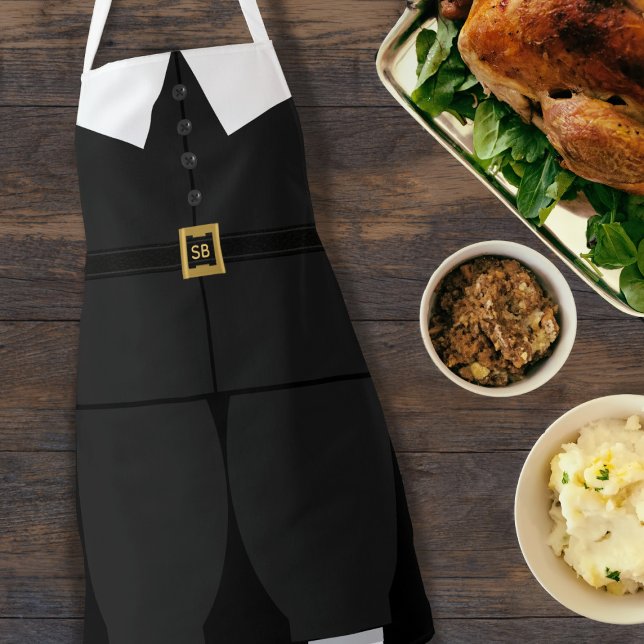 Mens Erntedank Pilgrim Outfit Kostüme Schürze (Whip up a feast fit for the Mayflower in this pilgrim inspired apron.)