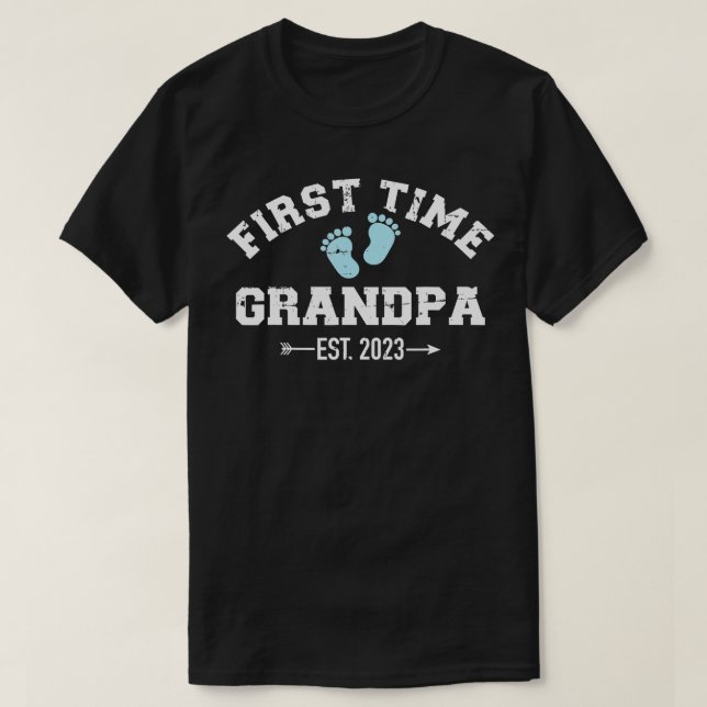 Mens Erstmaliger Opa 2023 für Großvater T-Shirt (Design vorne)