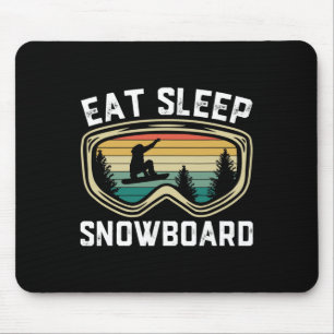 Mens essen Sleep Snowboard Funny Retarden Snowboar Mousepad