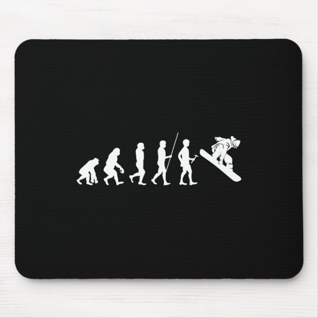 Mens Evolution Snowboard Gift Snowboarder Gift Boa Mousepad (Vorne)