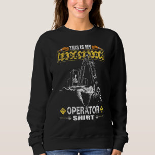Mens Excavator Construction Worker Haevy Equipment Sweatshirt