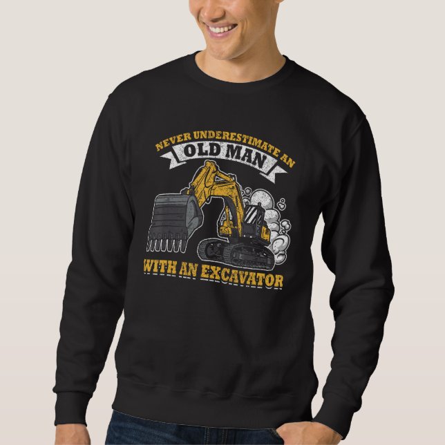 Mens Excavator Operator Construction Worker Heavy  Sweatshirt (Vorderseite)