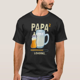 Mens Expectant Papa Zwillinge zweite Kind Papa zu  T-Shirt