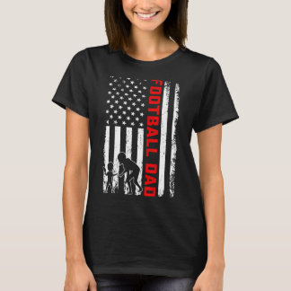 Mens Family Football Vater American Flag Patriotic T-Shirt