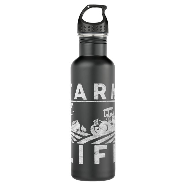 Mens Farm Life Funny Farm Bauer Ackerbau Edelstahlflasche (Vorderseite)