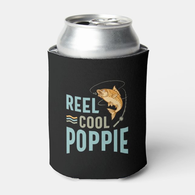 Mens Father Gift Reel Cool Poppie Dosenkühler (Kanne Vorderseite)