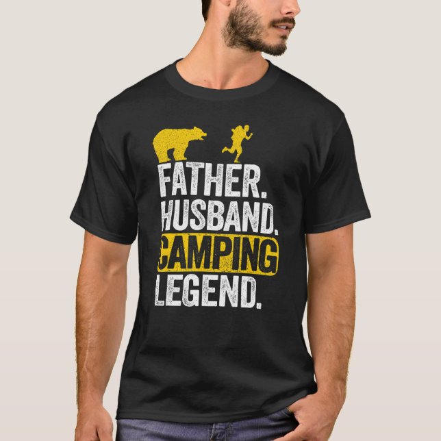Mens Father Husband Camping Legend Rv Camper Vater T-Shirt (Vorderseite)