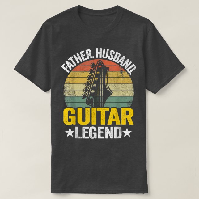 Mens Father Husband Guitar Legend Guitar Vater Gui T-Shirt (Design vorne)