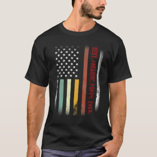 Mens Fathers Day Best Freaky Poppy Ever US Flag T-Shirt