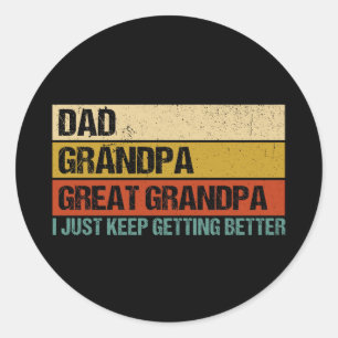 Mens Fathers Day Geschenk von Grandkids Vater Opa Runder Aufkleber