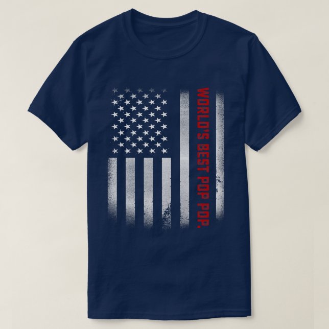 Mens Fathers Day Gift Tee  World's Best Pop Pop Ev (Design vorne)