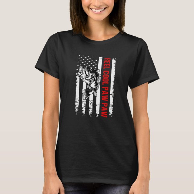 Mens Fathers Day Shirt For Dad Reel Cool Paw Paw F (Vorderseite)