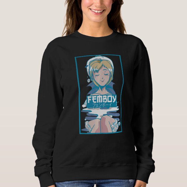 Mens Femboy Vaporwave Ästhetische Fembolie Sweatshirt (Vorderseite)