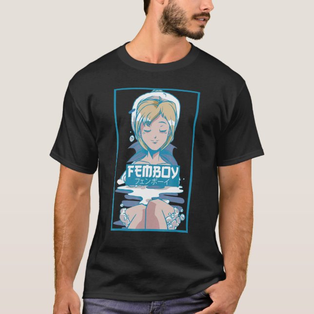 Mens Femboy Vaporwave Ästhetische Fembolie T-Shirt (Vorderseite)