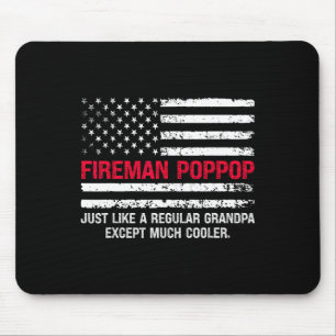 Mens Fireman Pop Pop Usa Flag Stolzes Feuerwehrman Mousepad