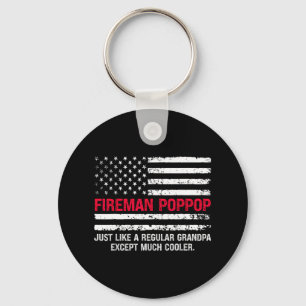 Mens Fireman Pop Pop Usa Flag Stolzes Feuerwehrman Schlüsselanhänger