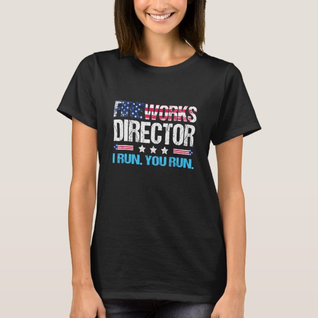 Mens Firework Director Vater 4. Juli Ich führe Sie T-Shirt (Vorderseite)