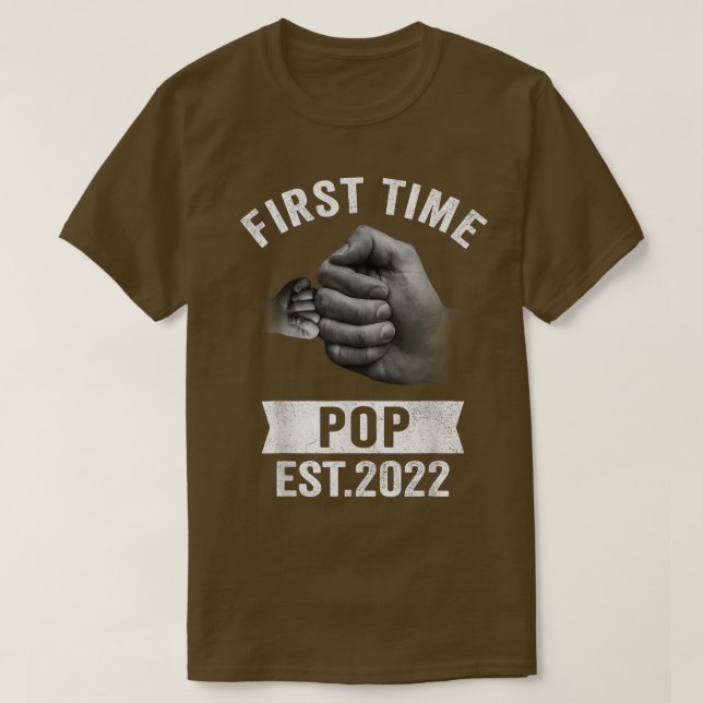 Mens First Time Pop Est 2022 , Funny Pregnancy Ann T-Shirt (Design vorne)