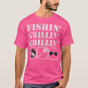 Mens Fishin Grillin ChillinAmerican Pride Vater Jo T-Shirt
