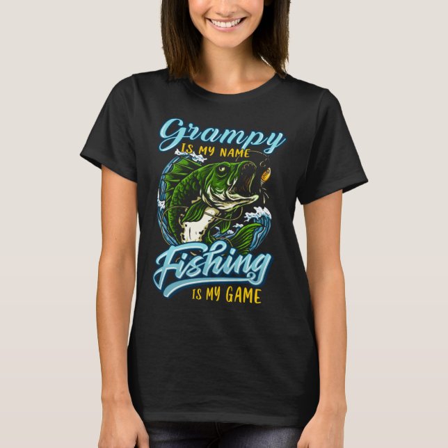 Mens Fishing Grampy Fathers Day for Dad fisherman T-Shirt (Vorderseite)